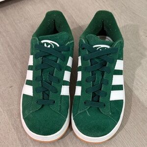 Adidas Forest Green and White Sneakers